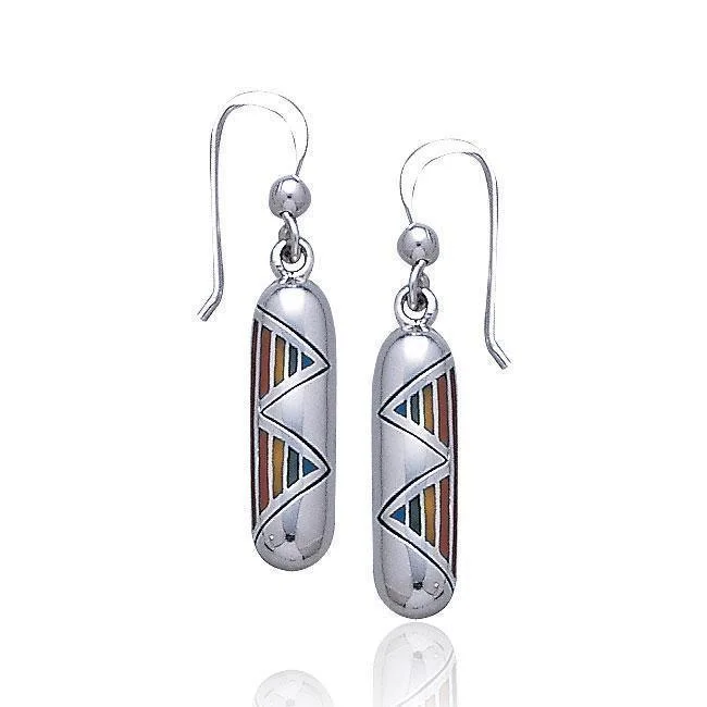 women’s diamond earring sets -Rainbow & Sterling Silver Earrings TE2615