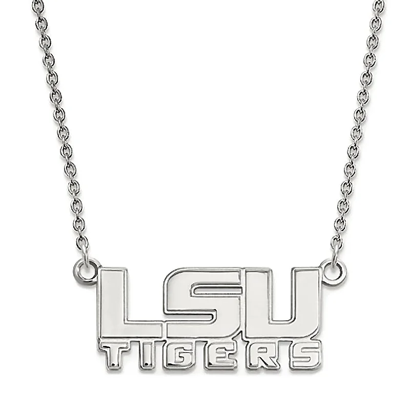 women’s crystal pendant necklaces -Louisiana State University 925 Sterling Silver Necklace Officially Licensed