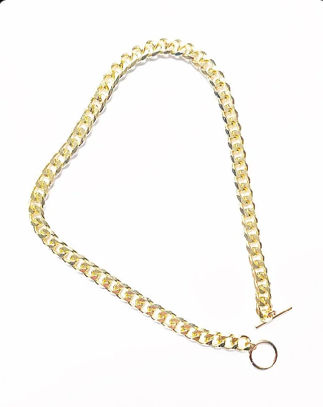 women’s long necklaces -T.Bar Chunky Gold Link Necklace