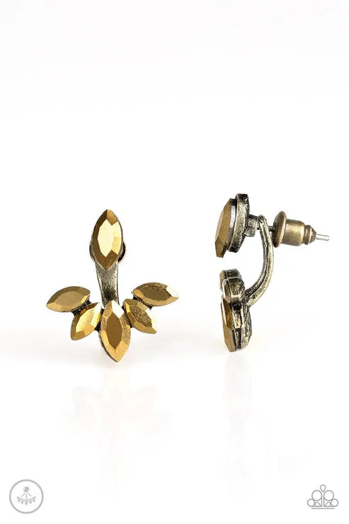 women’s sapphire gemstone earrings -Radical Refinement Brass Post Earring