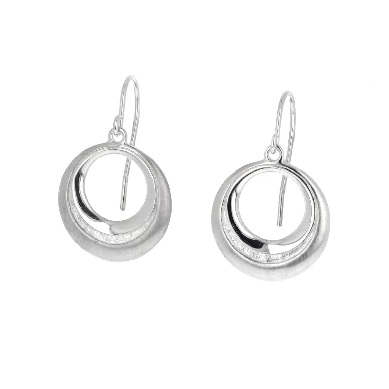 women’s classic earrings -Depths and Lines Sterling Silver Earrings