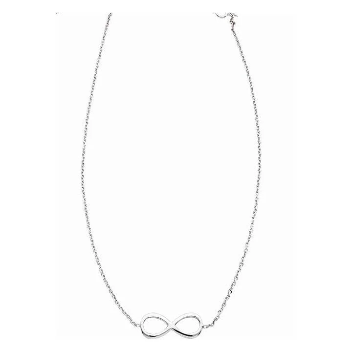 women’s birthstone necklaces -Fixed Station Single Infinity Necklace 925 Sterling Silver