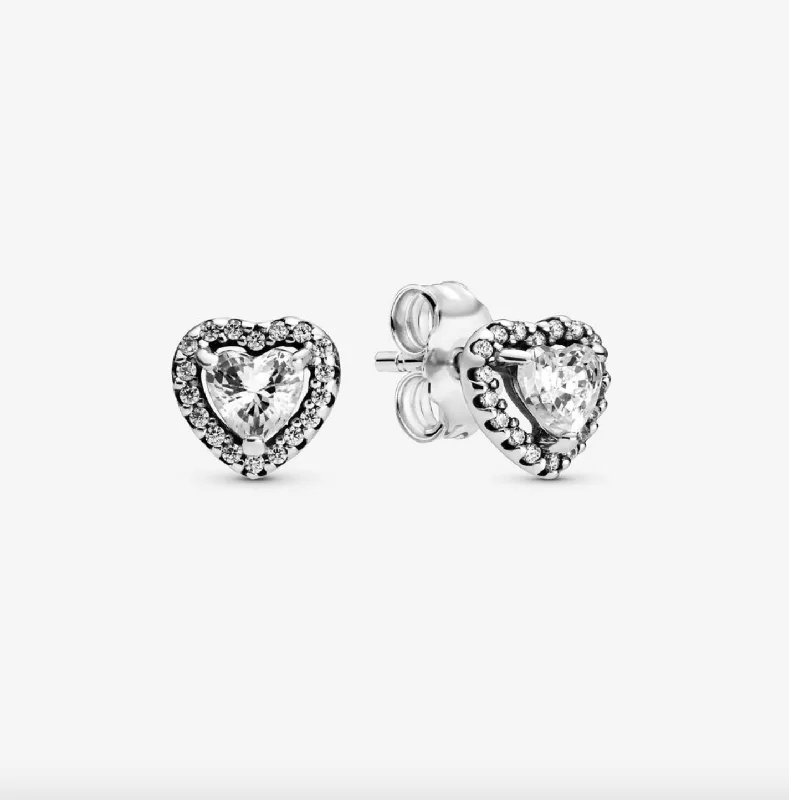 women’s classic earrings -Elevated Heart Stud Earrings