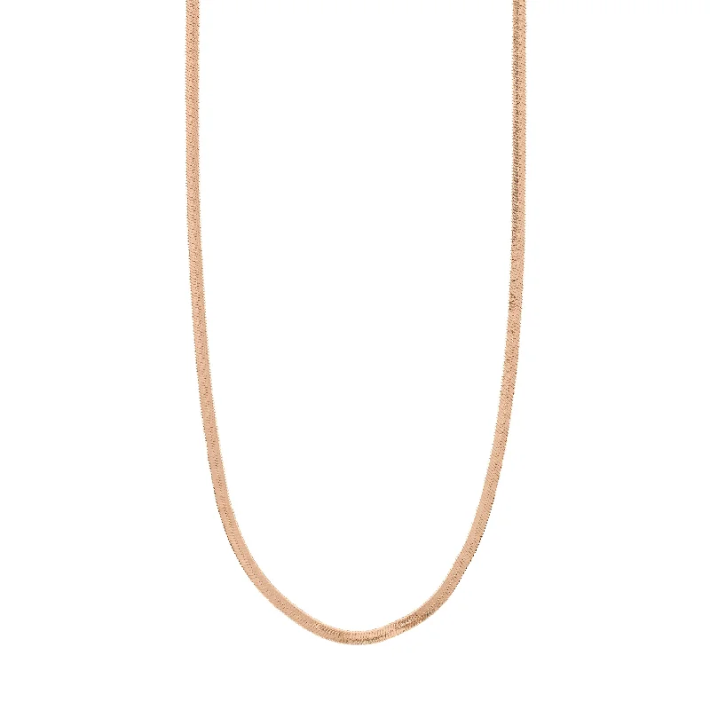 women’s diamond chokers -JOANNA flat snake chain necklace rosegold-plated