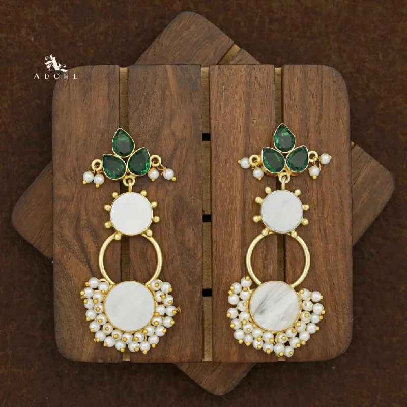 women’s opal earrings -Siya Dotted MOP Cluster Pearl  Earring