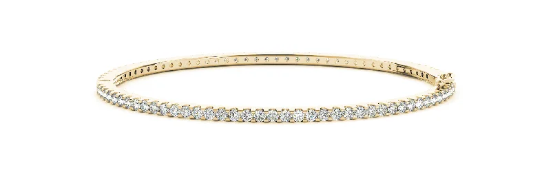 gold bangles with diamonds for women -14kt Yellow Gold Diamond Eternity Bangle (2 1/3 ctw)