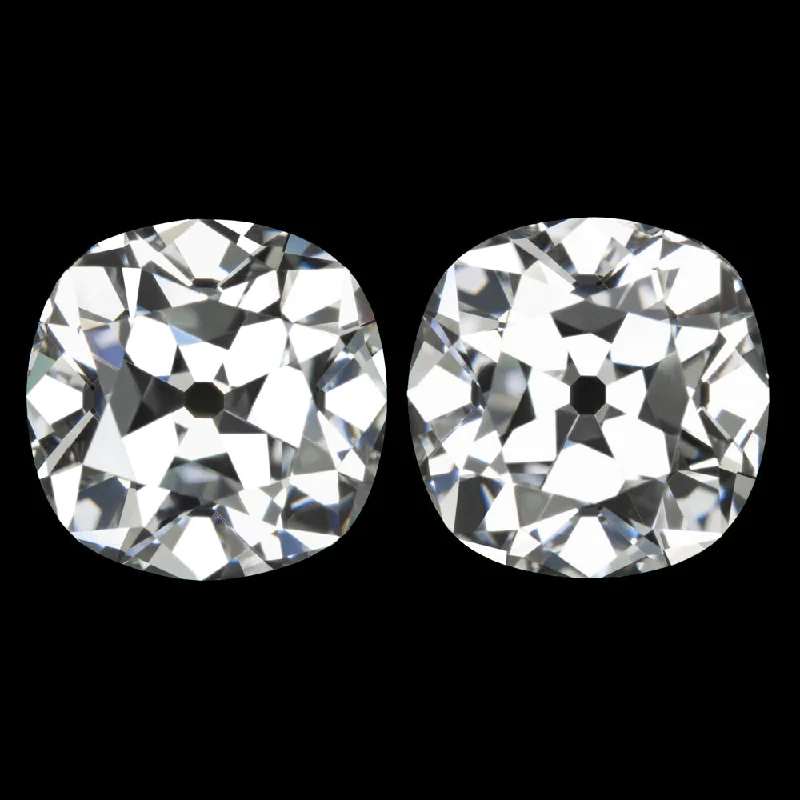 women’s wedding ring sets -4.20ct OLD MINE CUT LAB CREATED DIAMOND STUD EARRINGS CERTIFIED F VS1 PAIR 4ct