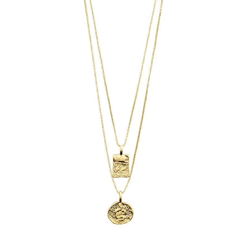 women’s bridal necklaces -VALKYRIA coin necklace 2-in-1-set gold-plated