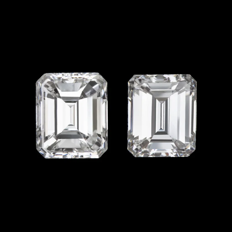 women’s geometric rings -0.81ct VINTAGE EMERALD CUT G-H VS1 DIAMOND PAIR STUD EARRINGS NATURAL LOOSE 3/4