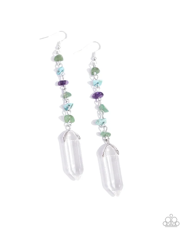 women’s bold earrings -Quartz Qualification - Green