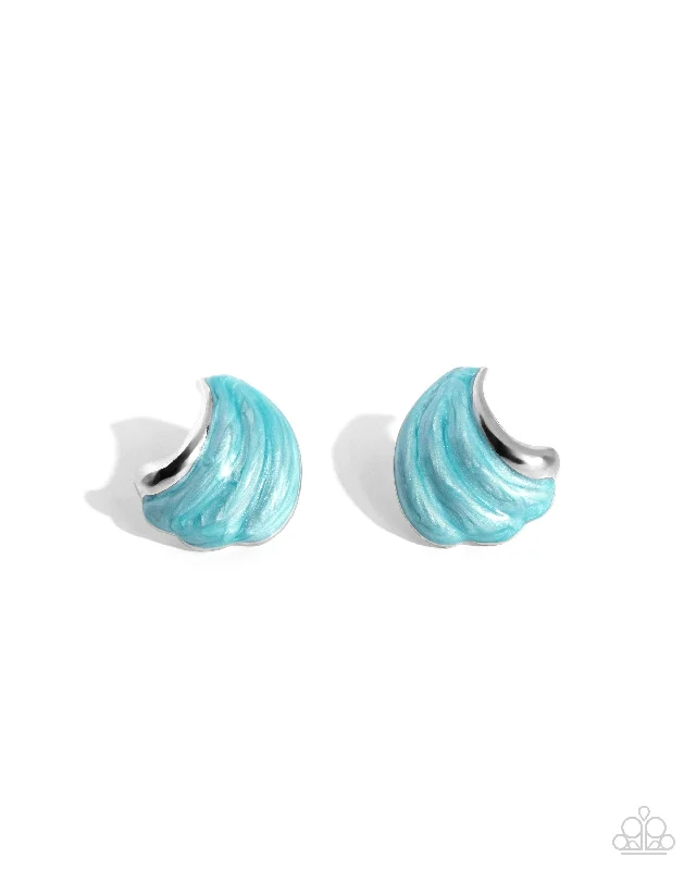 women’s elegant drop earrings -Whimsical Waves - Blue