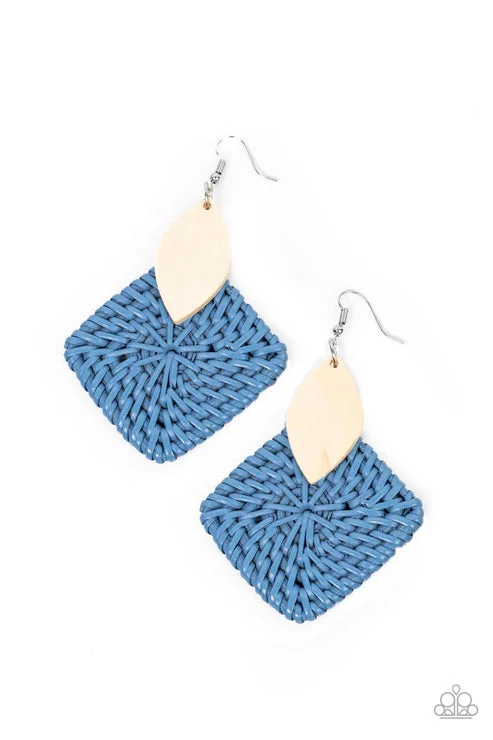 trendy earrings for women -Sabbatical WEAVE Blue Earring