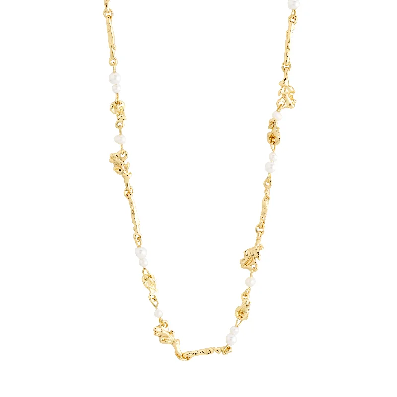 women’s multi-stone necklaces -SLOAN pearl necklace gold-plated