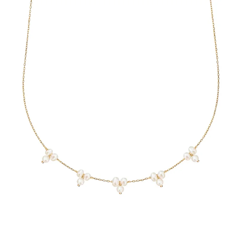 women’s rose gold pendants -Pearl Radiant Necklace - 18k Gold