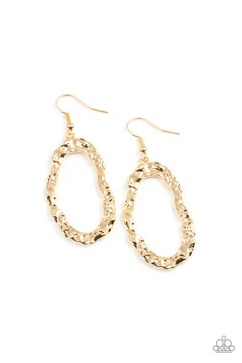 women’s clip-on earrings -ARTIFACT Checker Gold Earring