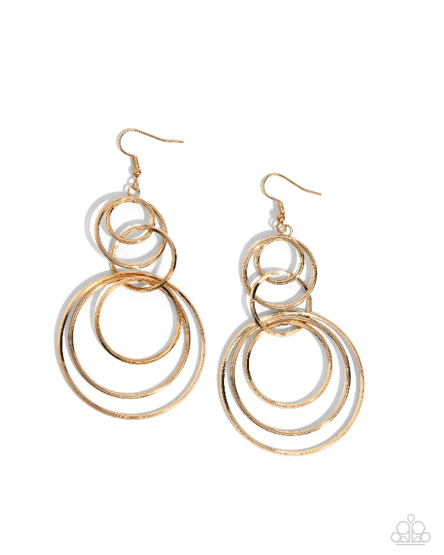 women’s opal drop earrings -Disorienting Demure - Gold