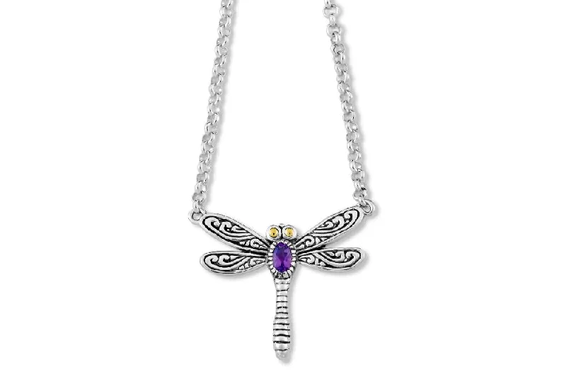 women’s silver chain necklaces -Klabat Necklace- Amethyst