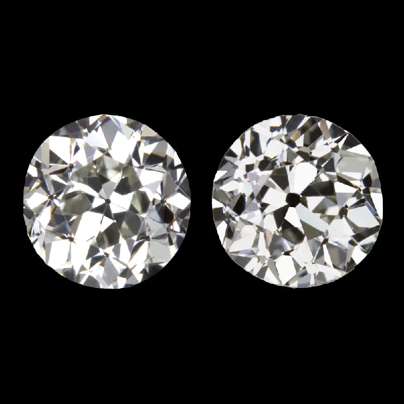 women’s silver promise rings -1.94c OLD EUROPEAN CUT DIAMOND STUD EARRINGS GIA CERTIFIED J VS 2ct PAIR VINTAGE