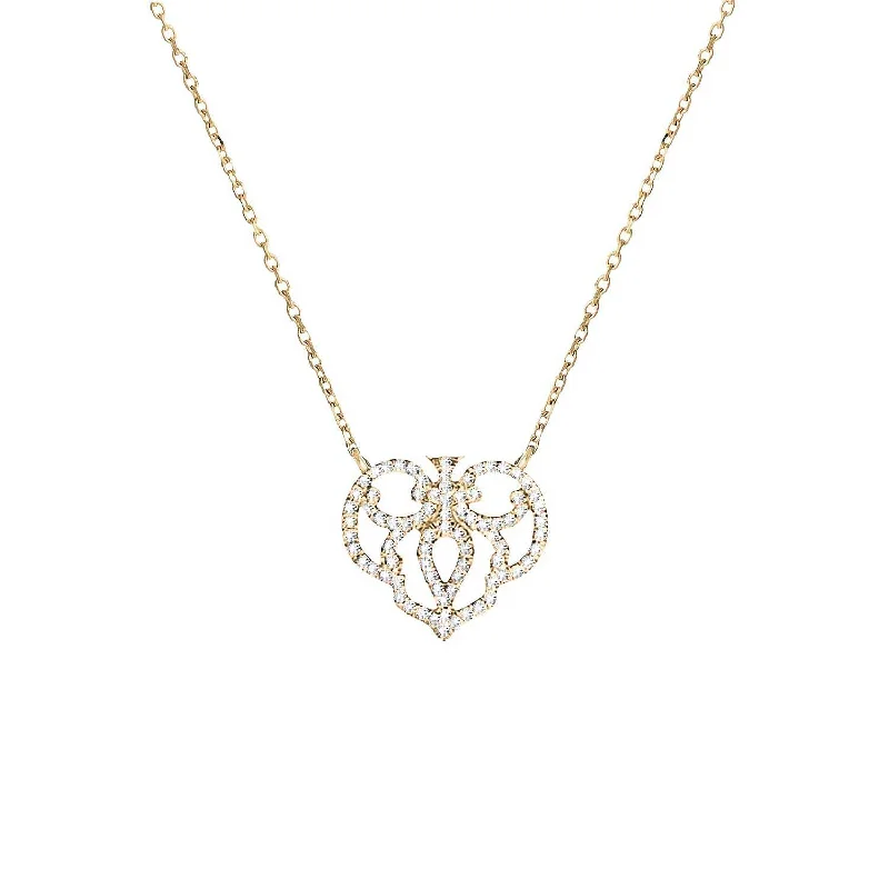 women’s ethnic necklaces -Naila Diamond Necklace - 18k Yellow Gold