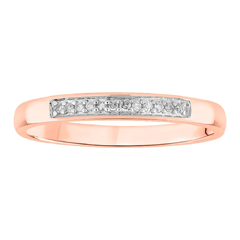 women’s bold engagement rings -9ct Rose Gold Diamond Ring with 12 Brilliant Diamonds