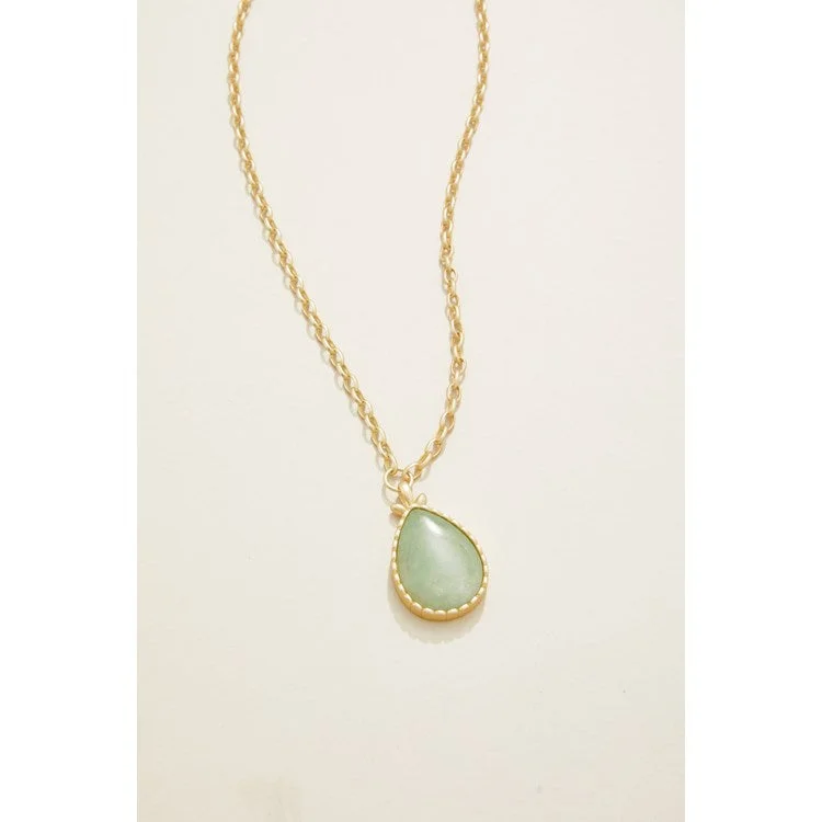 women’s multi-layer necklaces -Nara Teardrop Necklace 18" Seafoam