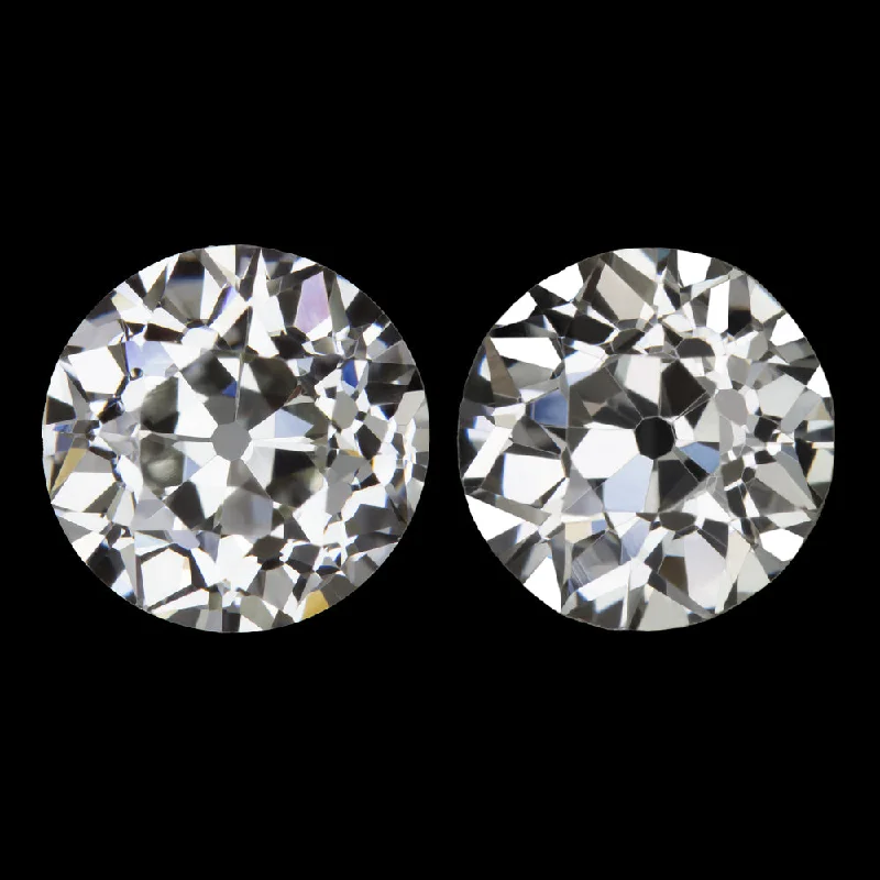 women’s rings with diamonds -2.19ct OLD EUROPEAN CUT DIAMOND STUD EARRINGS CERTIFIED J VS LOOSE PAIR VINTAGE