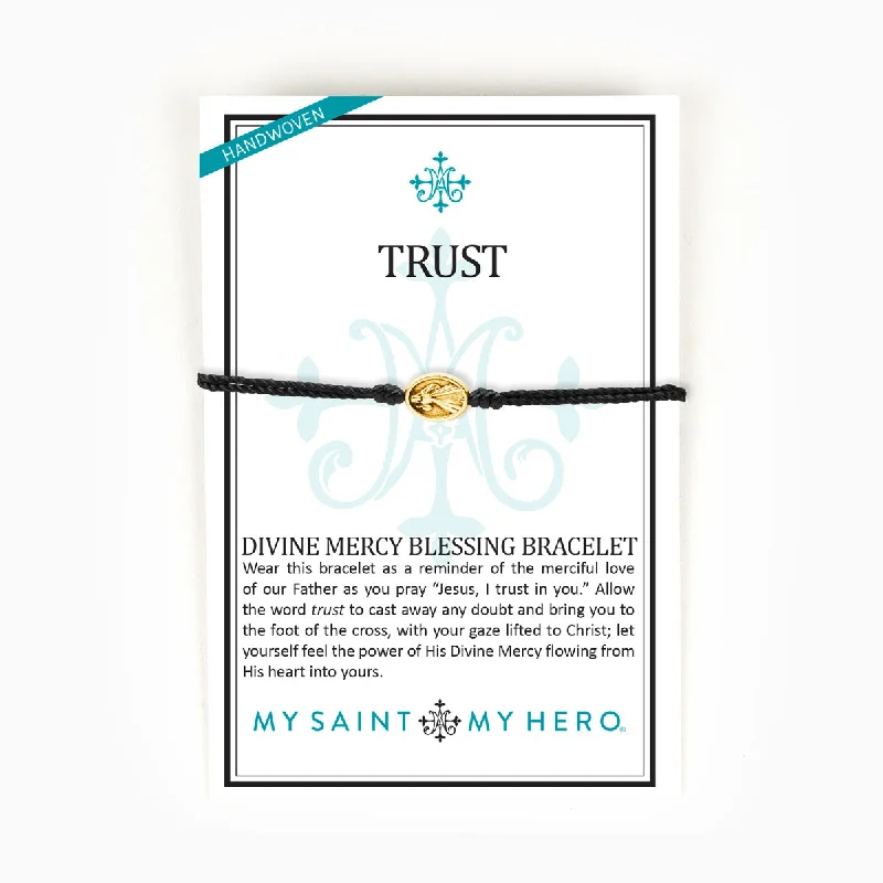 women’s chunky bracelets -Trust Divine Mercy Blessing Bracelet (gold)