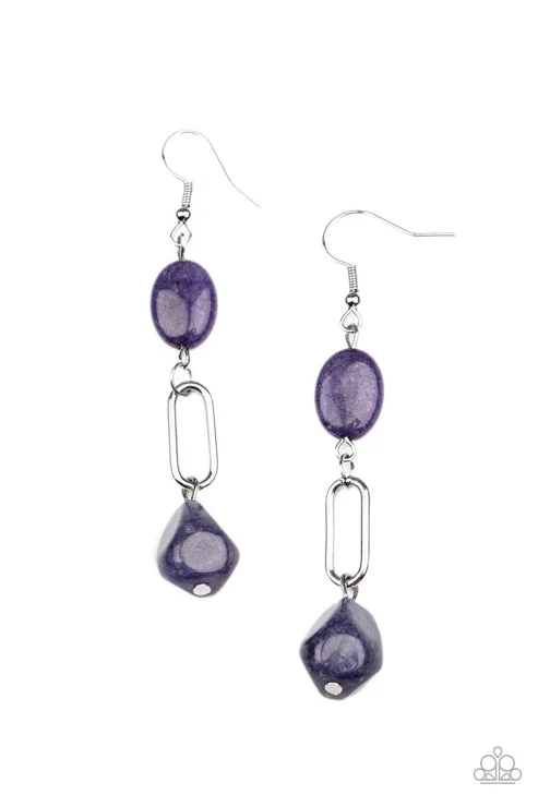 women’s ear jackets -Stone Apothecary Purple Earring