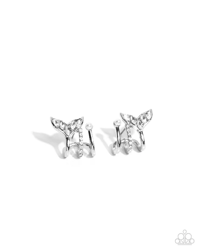 women’s luxury gold earrings -Mythical Marina - White