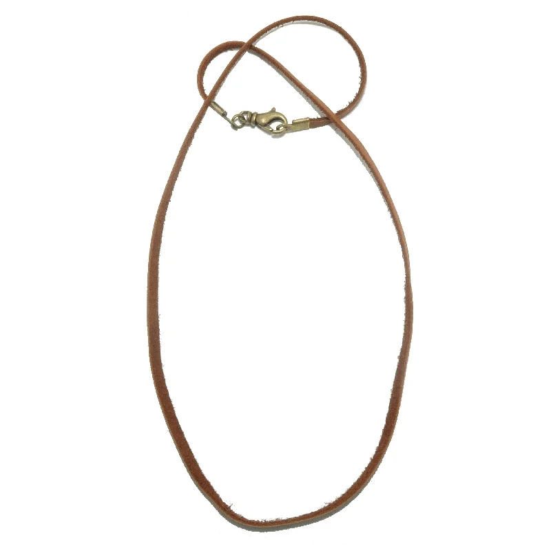 women’s simple necklaces -Leather Cord Necklace Oh Dear! Brown Deerskin