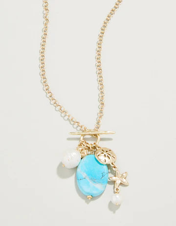 women’s vintage-inspired necklaces -Seaside Necklace 32" Turquoise/Pearl