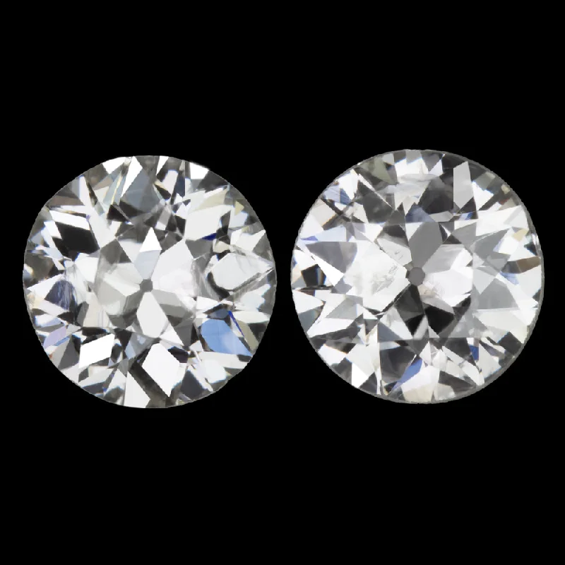 women’s rings -0.80c OLD EUROPEAN CUT DIAMOND STUD EARRINGS G-H SI VINTAGE MATCHING PAIR ESTATE