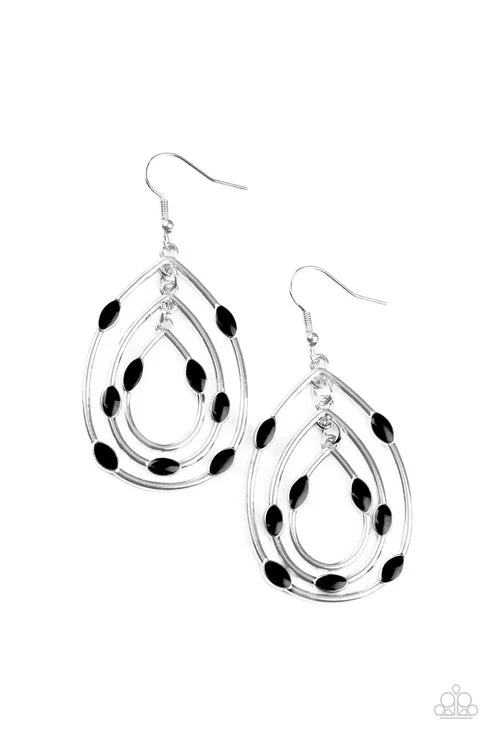 women’s casual earrings -Rippling Rapport Black Earring