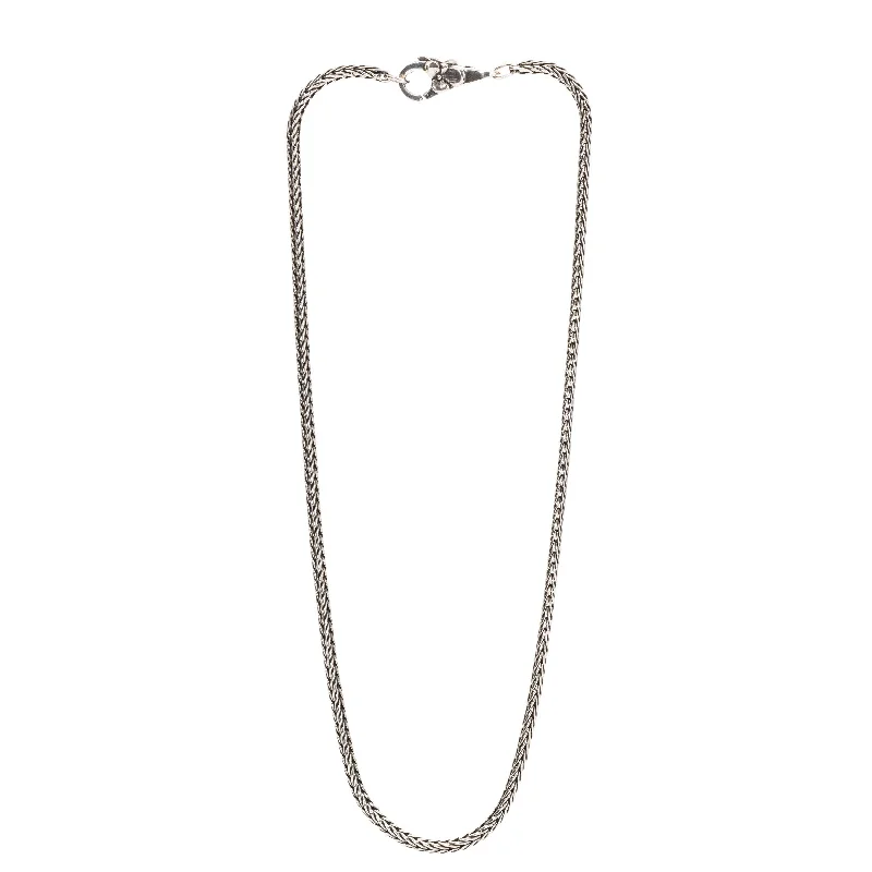 women’s double-strand necklaces -Sterling Silver Necklace with Flower Lock