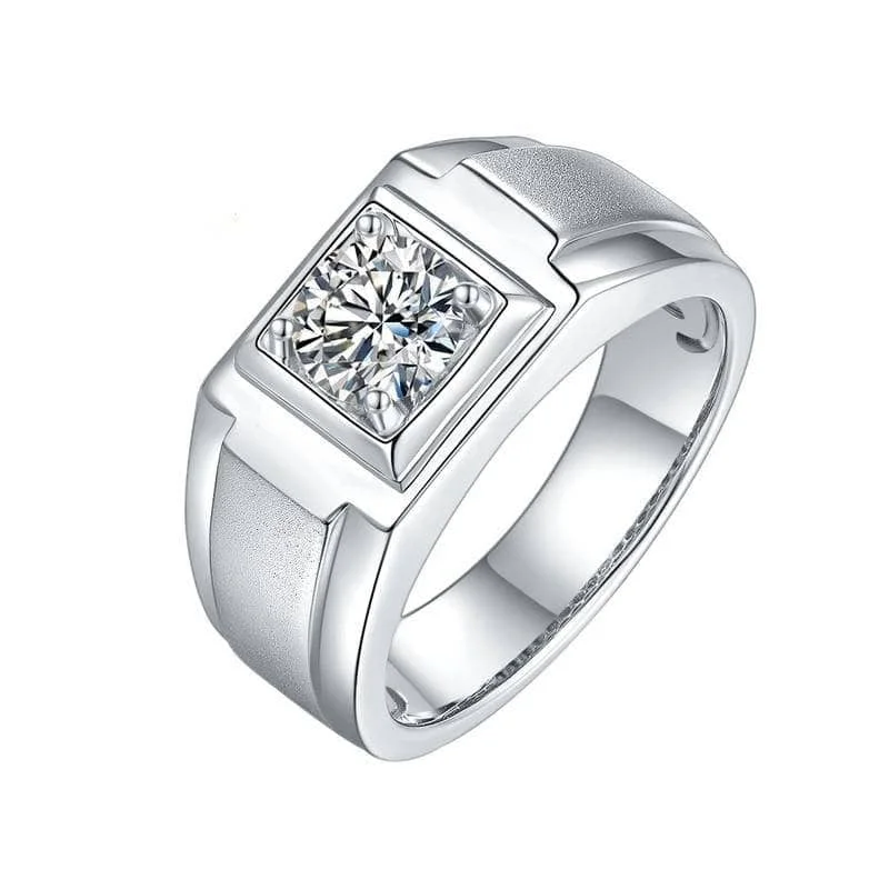 women’s delicate engagement rings -6.5mm 1.0Ct D Color Diamond Ring For Men