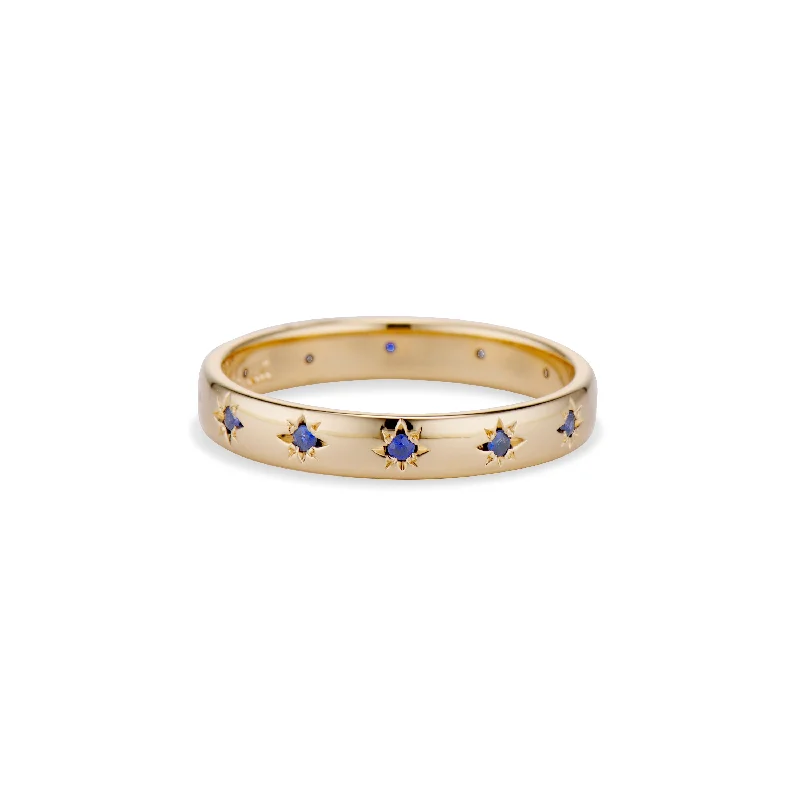 women’s unique rings -Petite Star Sapphire Eternity Band