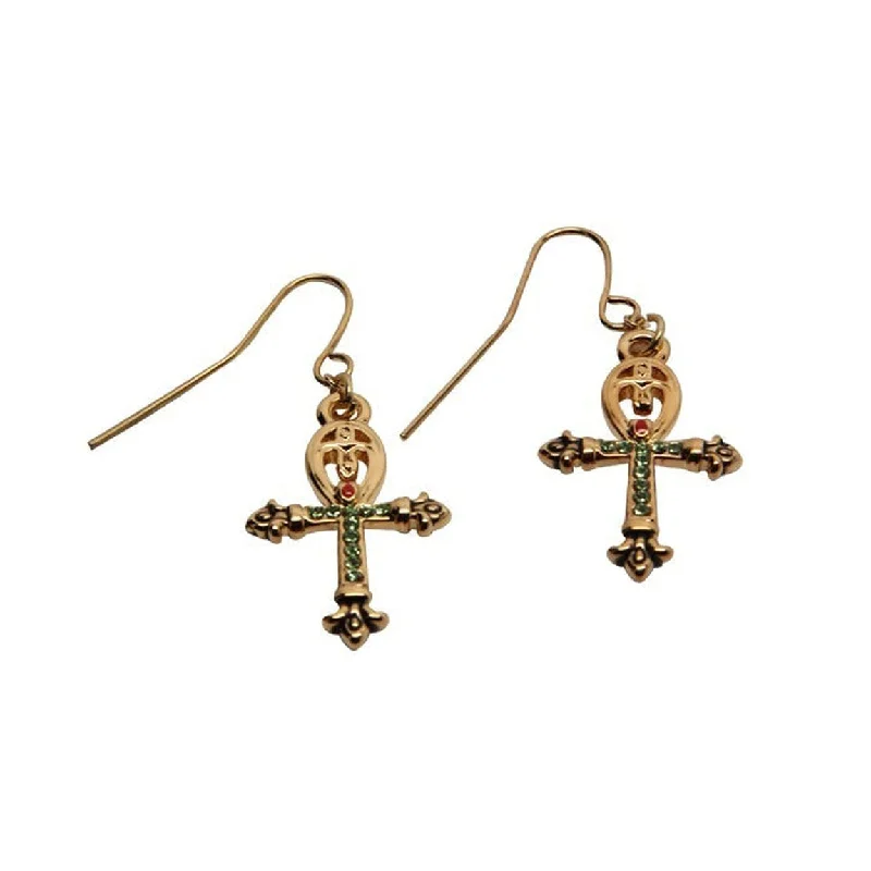 women’s luxury earrings -Ankh Cross Earrings