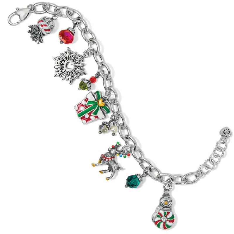 women’s party bangles -Very Merry Christmas Charm Bracelet