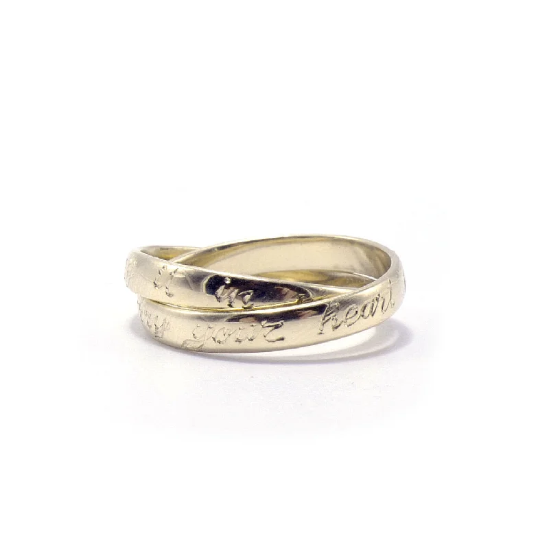 women’s gold wedding bands -Love Poem Rolling Ring