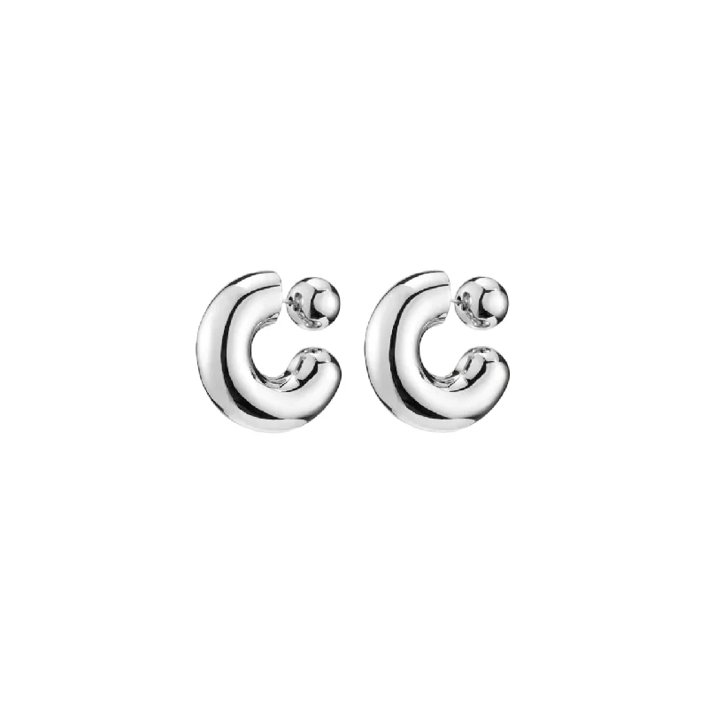 women’s emerald stud earrings -Tome Hoops Large - Silver