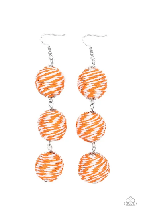 women’s pearl hoop earrings -Laguna Lanterns Orange Earring