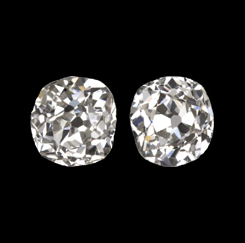 women’s infinity wedding bands -0.69ct OLD MINE CUT DIAMOND STUD EARRINGS H-I VS2 ANTIQUE PAIR LOOSE NATURAL