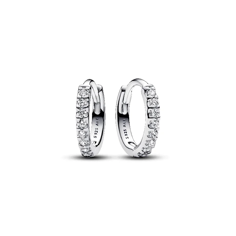 women’s pearl hoop earrings -Sparkling Huggie Hoop Earrings