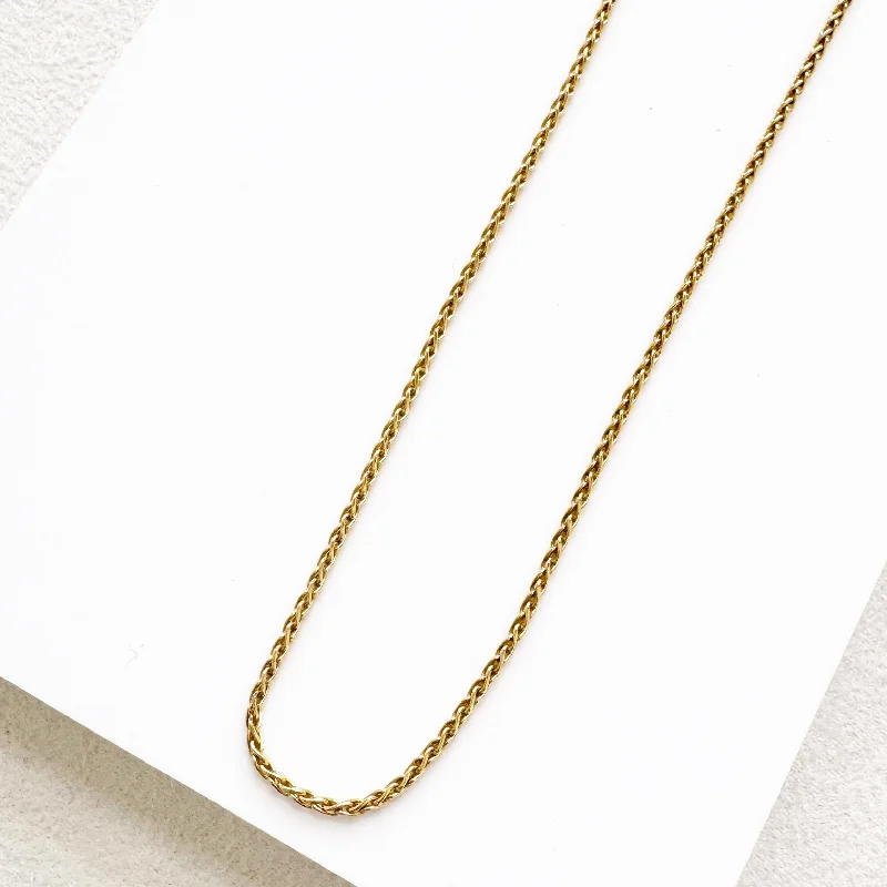 women’s oval stone necklaces -Wheat Essential Chain