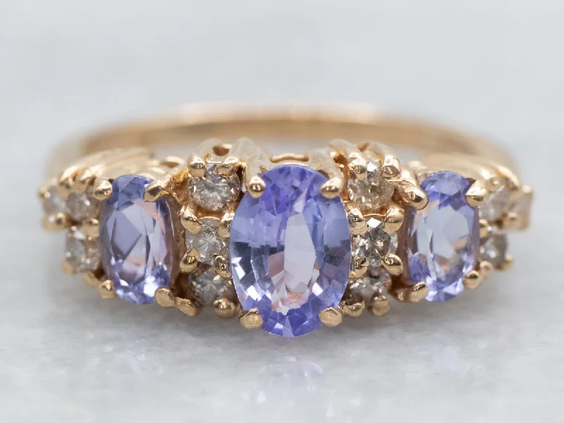 diamond engagement rings for women -Tanzanite and Diamond Ring