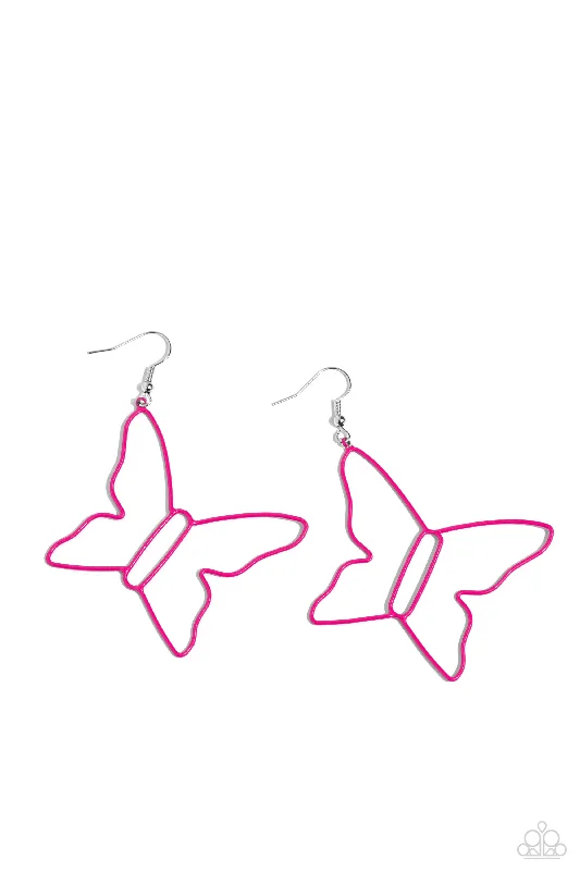 women’s infinity stud earrings -Soaring Silhouettes - Pink