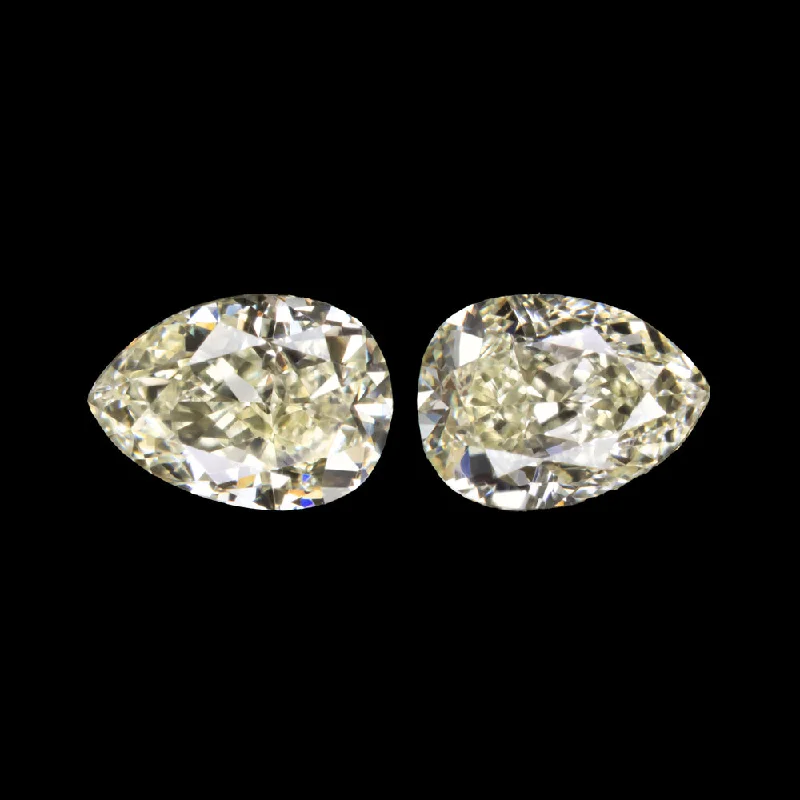 women’s crystal rings -0.38ct FANCY LIGHT YELLOW VS DIAMOND STUD EARRINGS PEAR CUT PAIR NATURAL ACCENT