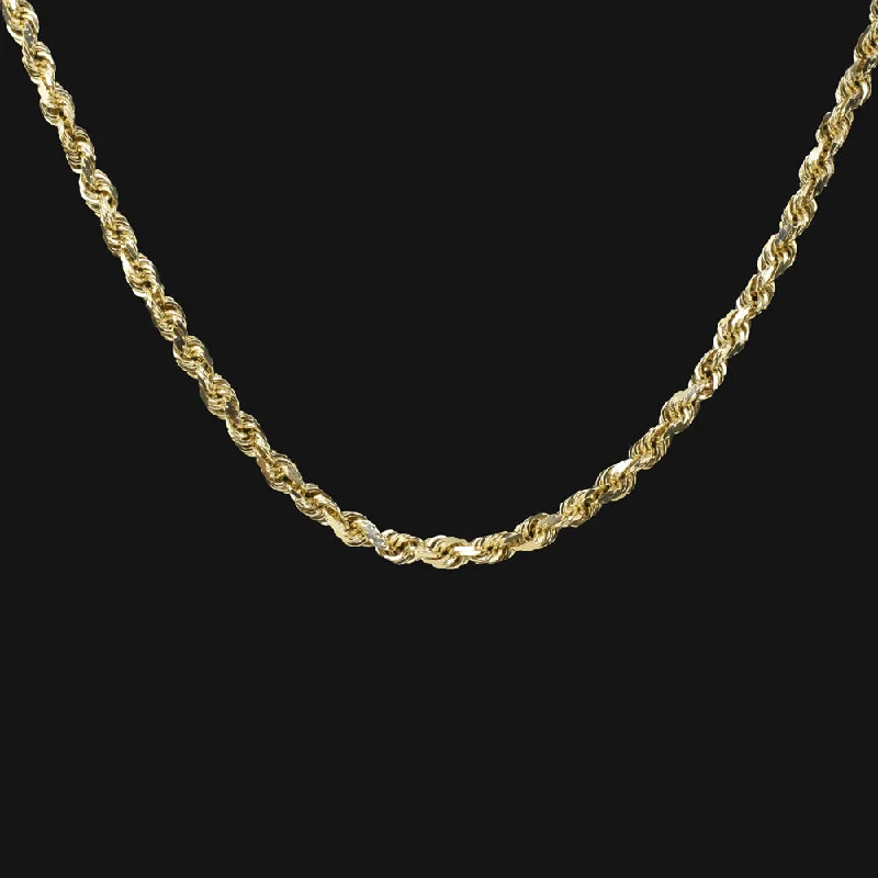 women’s gold gemstone rings -14k YELLOW GOLD ROPE CHAIN NECKLACE 18in 2.6mm 9.2gm CLASSIC TWIST MENS LADIES