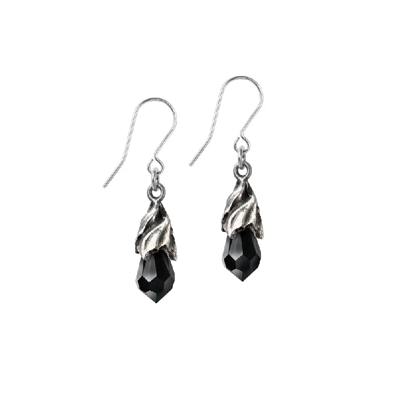 women’s dazzling earrings -Empyrean Tear Earrings (Black)