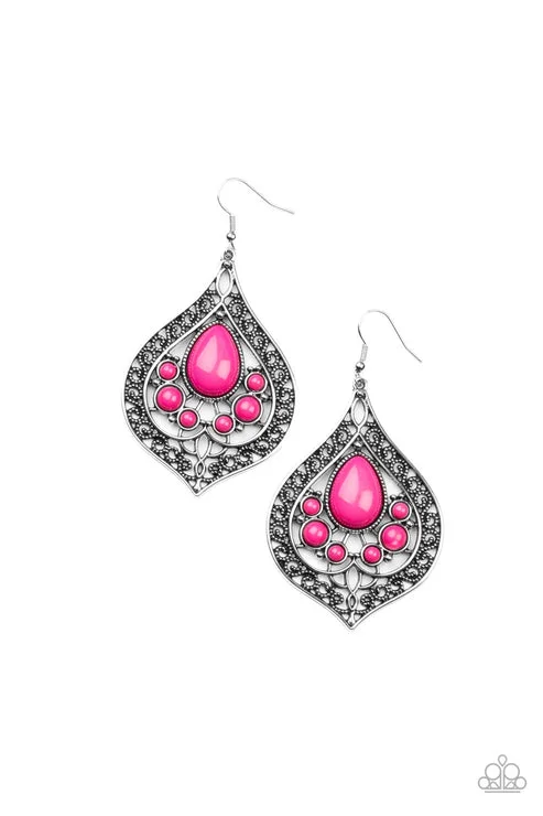 women’s silver stud earrings -New Delhi Nouveau Pink Earring